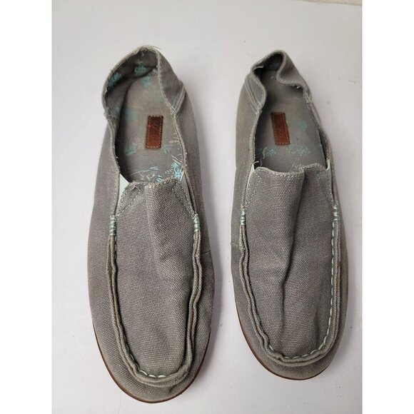 Olukai Women's Slip on Relaxed Fit Gray Canvas Loafers Size 9 - Picture 2 of 9